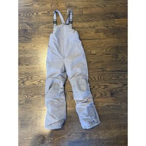 Lands' End Kids Snow Bib Overalls Size 12 Gray Grow-A-Long Waterproof Winter